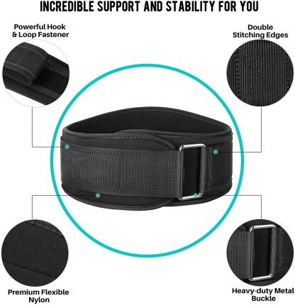 Gym Weightlifting Belt Bodybuilding Powerlifting Crossfit Lumbar Support - Image 2