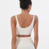 HULA Light Ivory Breathable Padded Nylon Bra Tight Sports Bra Fitness Yoga Removable Anti-shake Pads - Image 2