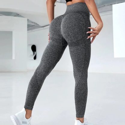 Gray Seamless Sport Leggings with High Waist