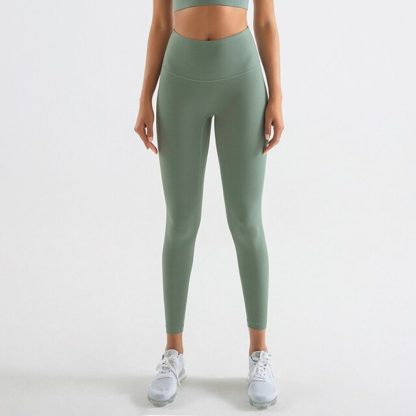 HULA Sea Green High Waisted Tight Leggings for Gym and Yoga