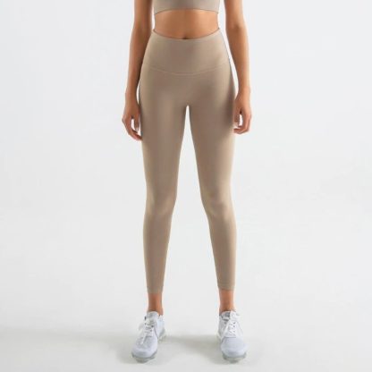 HULA Khaki High Waisted Tight Leggings for Gym and Yoga