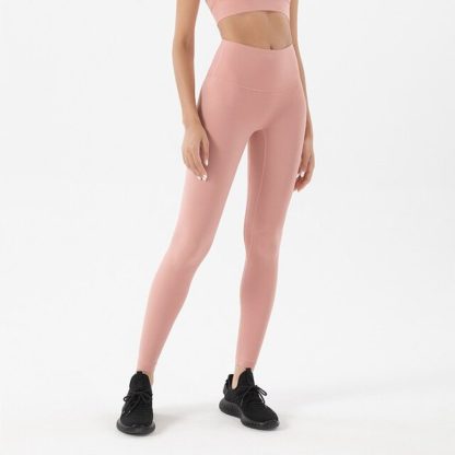 HULA Pastel Pink High Waisted Tight Leggings for Gym and Yoga